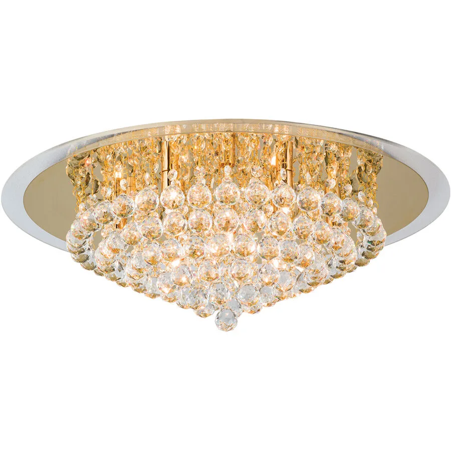 Briamond Deckenlampe Gloria Gold Stahl/Kristall 62 cm 21 cm - Material: Stahl/ K9 Kristall