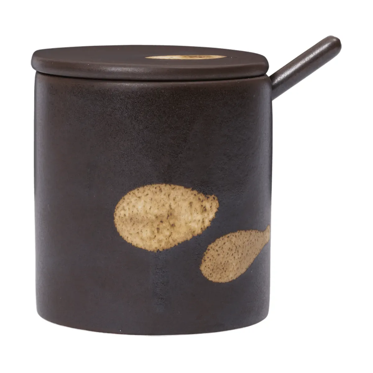 Ferm Living Koyo Vorratsdose mit Löffel Dark brown-buff