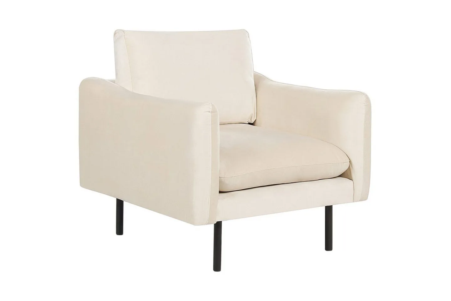Fåtölj Vinterbro - Ljusbeige, svart/Sammet