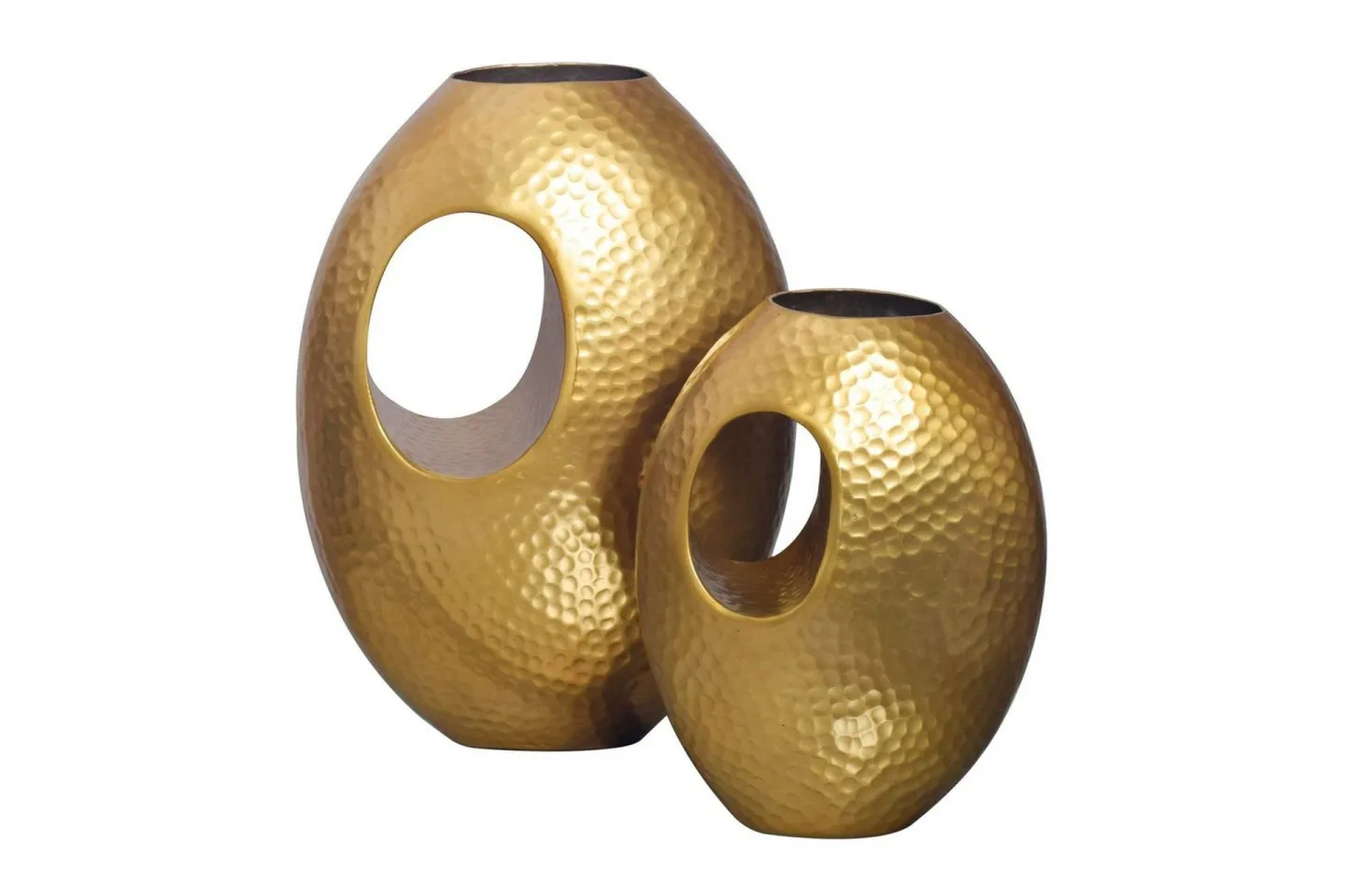 Vas Wohnling Set om 2 Aluminium Hamrad look, modern loftstil Guld - Guld