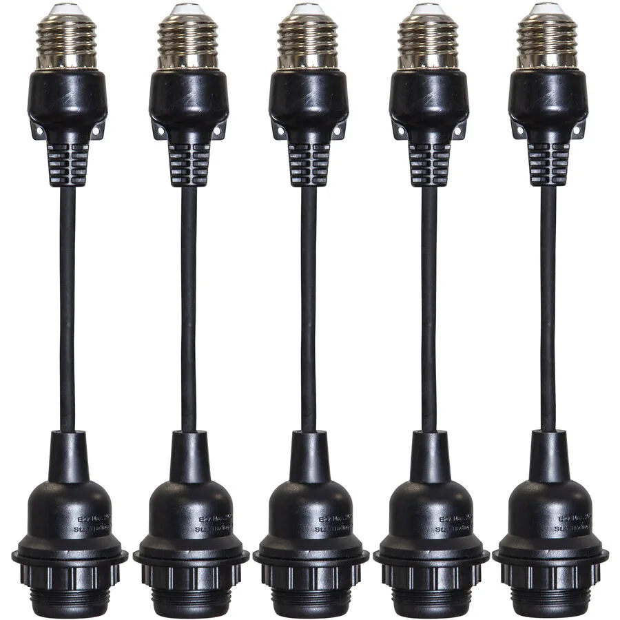 Lichterkette Connecta Kunststoff 5 cm - Farbe: schwarz