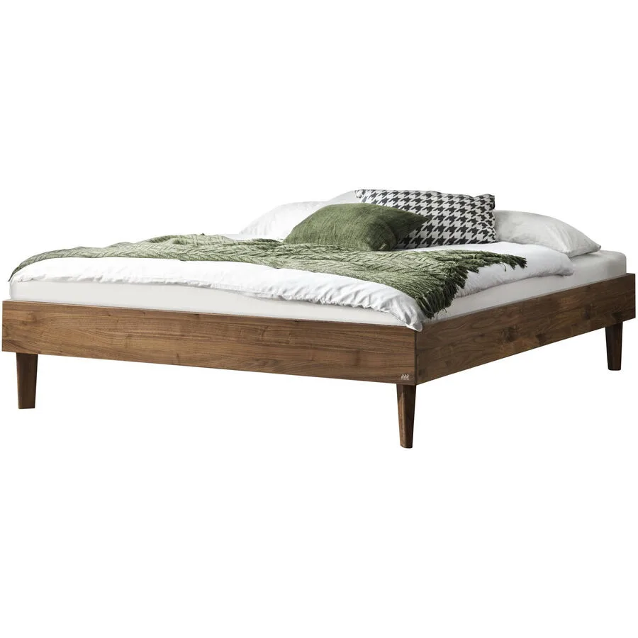 Hasena Bett Sassari Braun Holz 100 x 200 cm - Farbe: Nussbaum