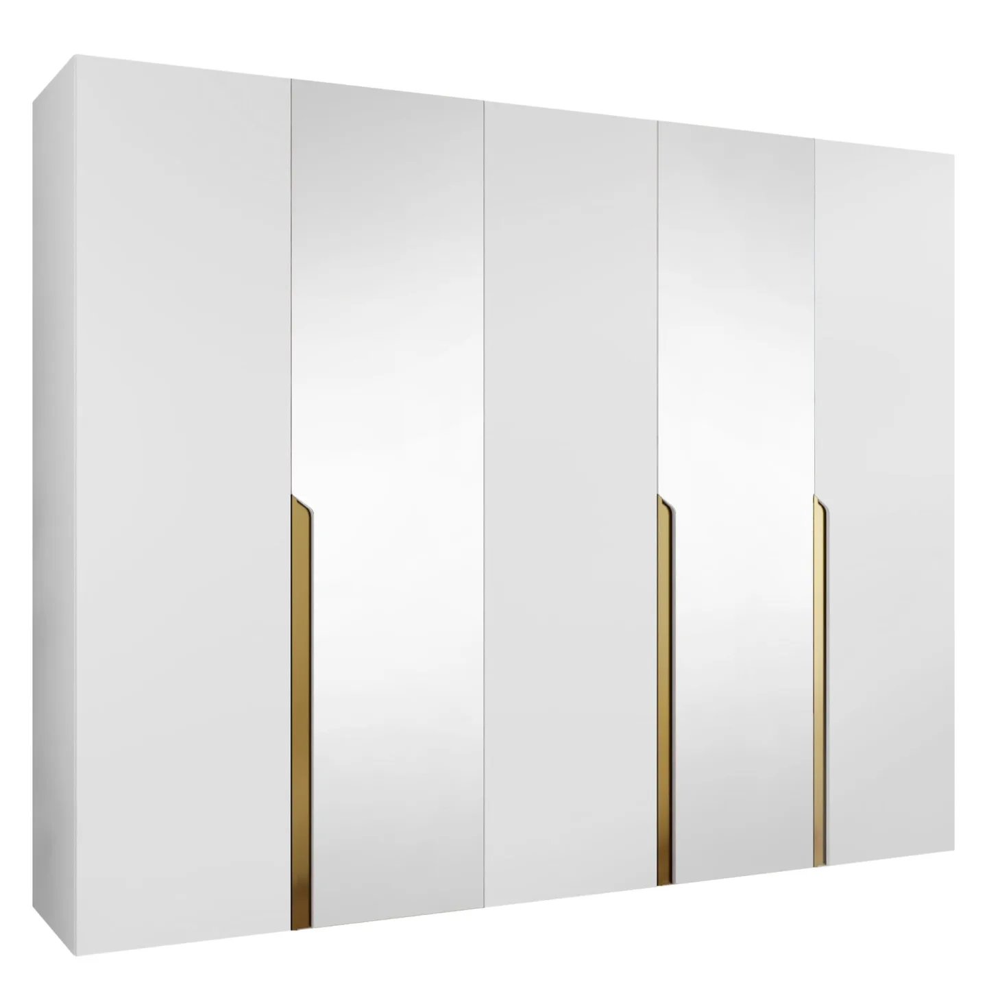 Milias Garderob med spegel 250x202 cm - vit