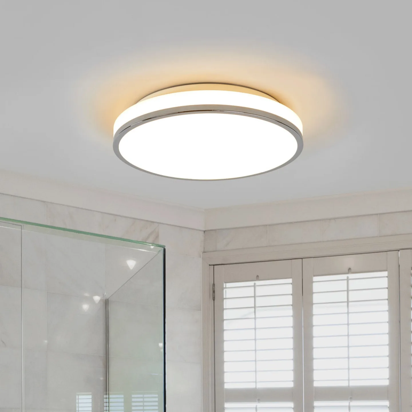 Lyss Round LED Deckenleuchte IP44 Ø34 Chrome - Lindby - Badezimmer - Modern - Glas - Rund