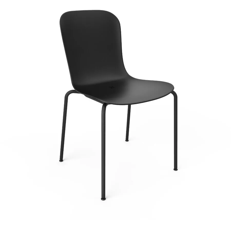 SACKit Gartenstuhl Patio no.One black Polypropylen, ecycelter Kunststoff mit zugesetztem UV-Stabilisator, Pulverbeschichteter Stahl