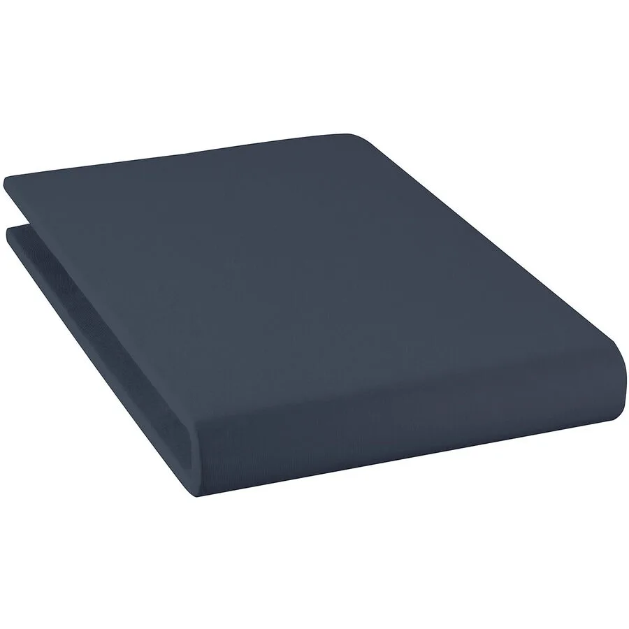 Fixleintuch Jael Blau Baumwolle 180 x 200 cm - Material: 94% Bio Baumwolle GOTS / 6% Elasthan
