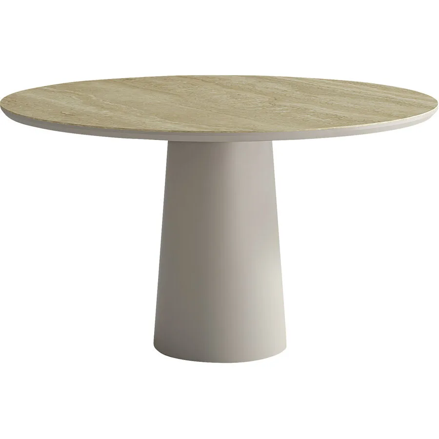 Tisch Cinto beige Keramik, Metall B 130 T 130 cm
