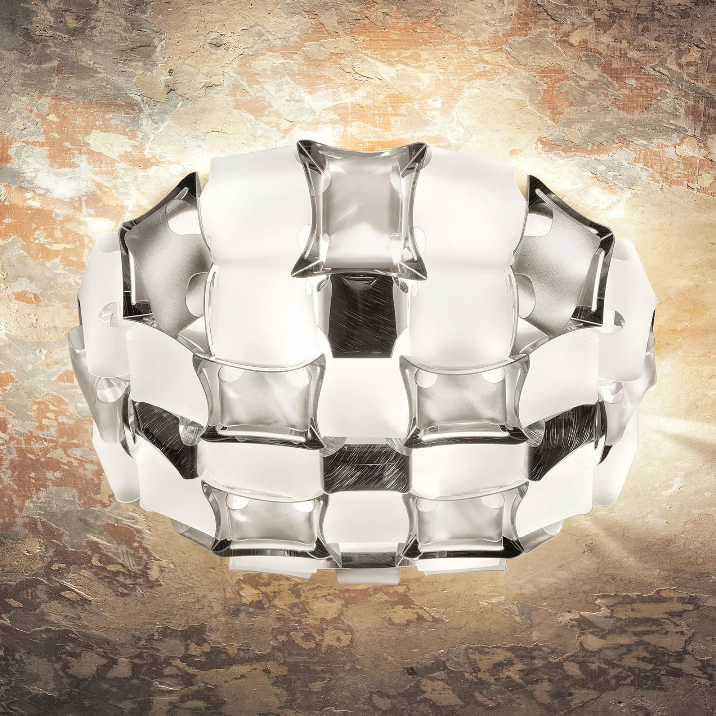 Mida Deckenleuchte, Ø 67 cm, platin/weiß - Slamp - Wohnzimmer - Design - Kunststoff - Rund