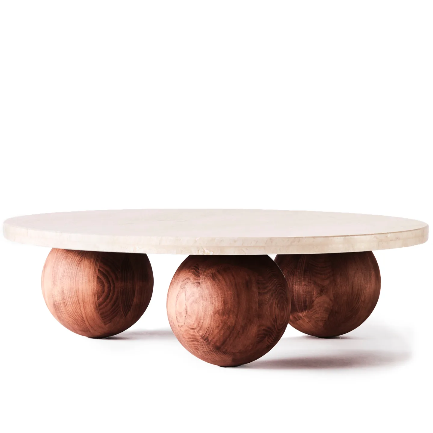 Dusty Deco - Sphere Sofa Table Round Ø120 cm - Travertino Bianco - Soffbord - Edin & Lina Kjellvertz - Vit