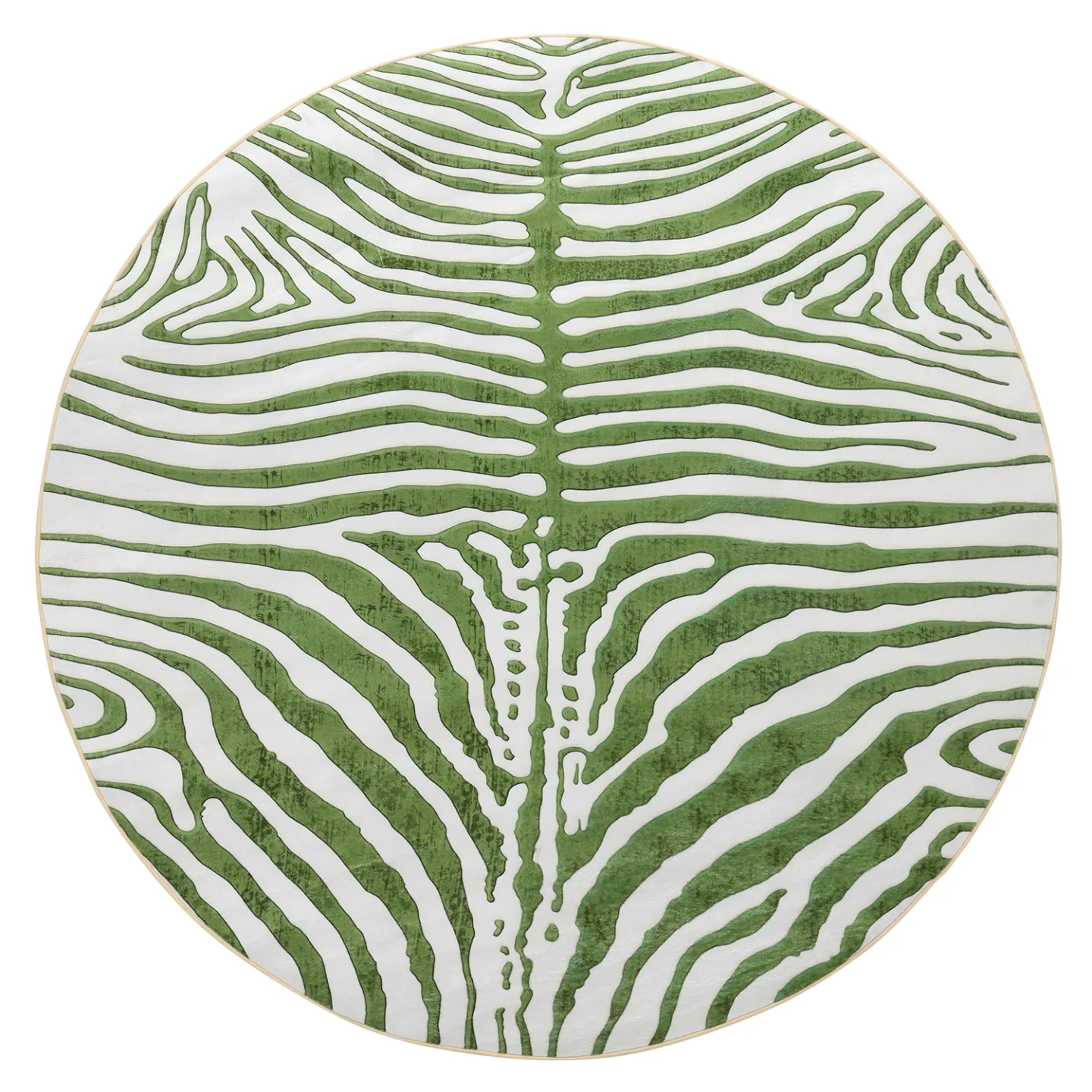 Rundt teppe - Zebra (grønn) (Størrelse: Ø 160 cm)