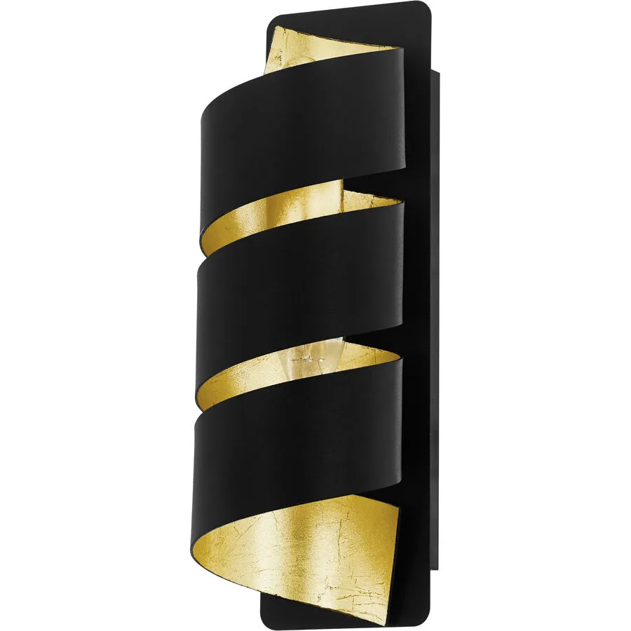 Eglo Wandlampe Elizondo Gold/Schwarz Stahl 27 cm - Farbe: schwarz-gold