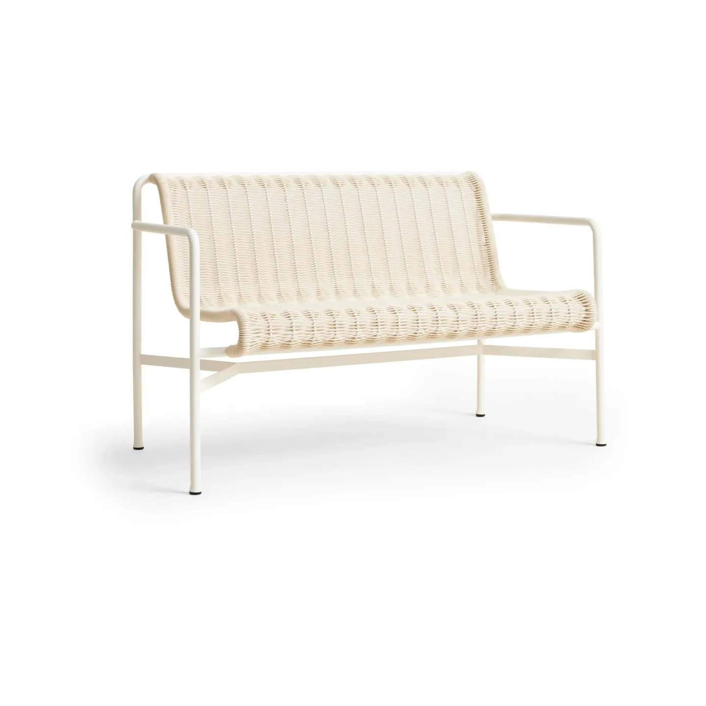 HAY Palissade Cord Dining Bank mit Armlehnen Cream white