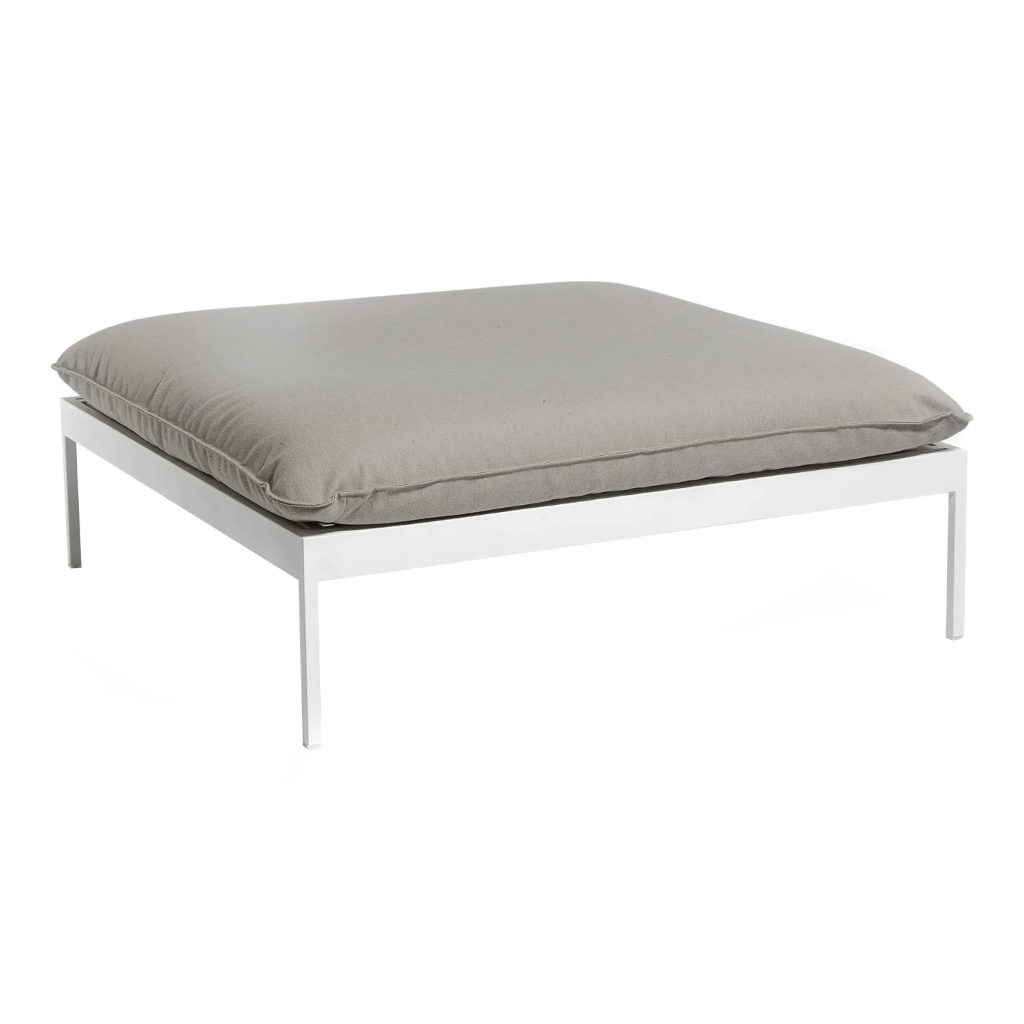 Skargaarden - Bönan Lounge End Ottoman Light Grey Aluminum Frame, Cushion Light Grey Sunbrella Sling - Utomhuspallar och puffar - Studio Norrlandet - Grå