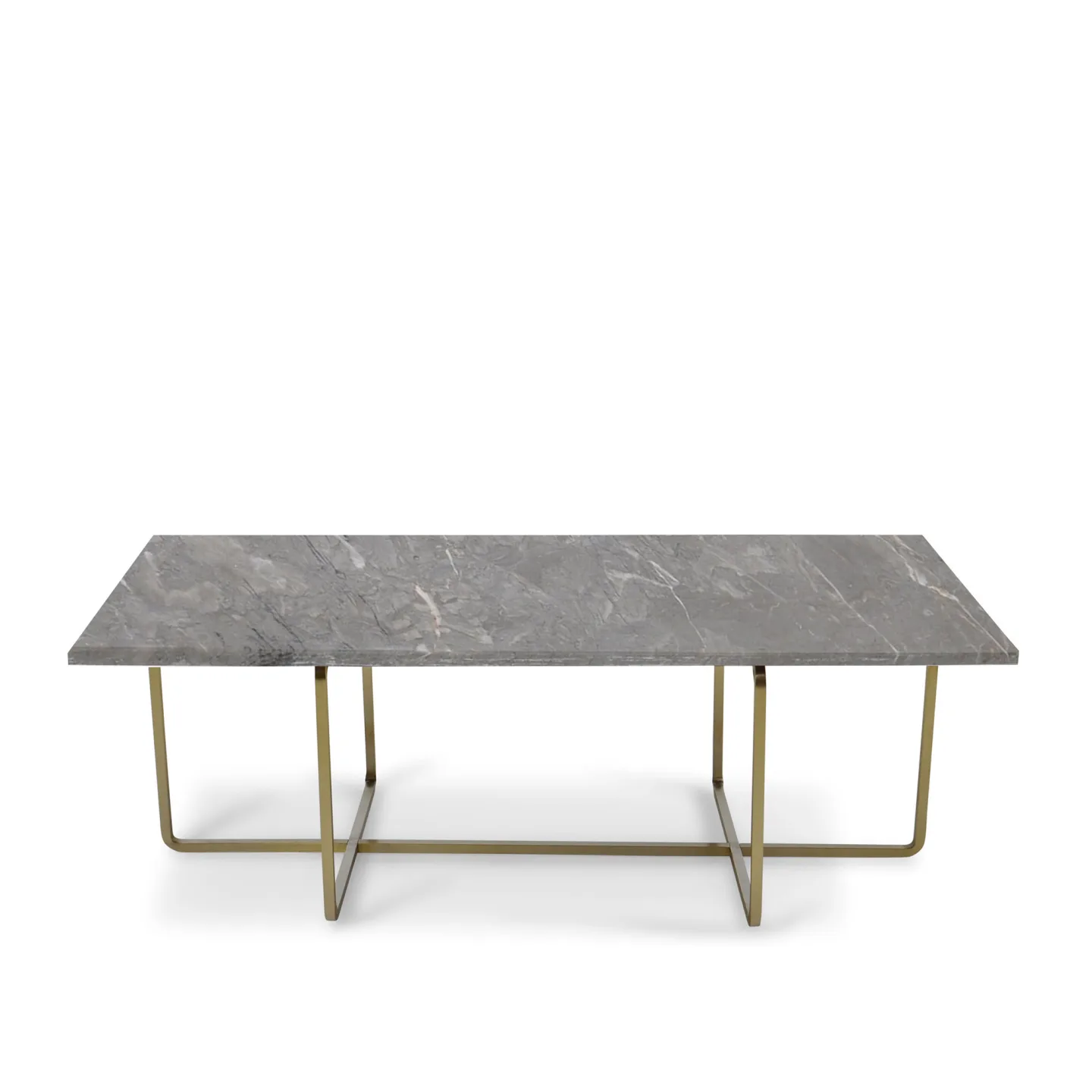 OX Denmarq - Ninety Table High, Brass Frame, Top: Grey Marble - Soffbord - Dennis Marquart - Grå - Metall/Trä