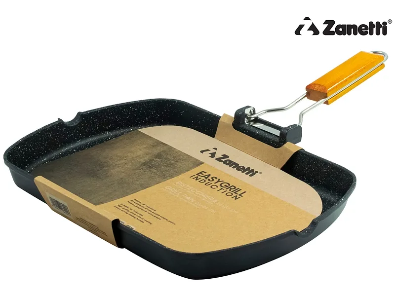 ZANETTI Bratpfanne GRILL aluminium schwarz