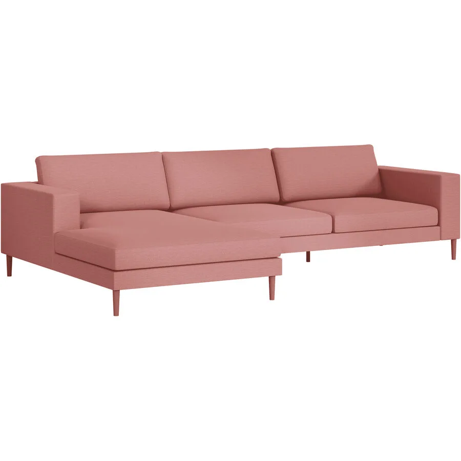 Ecksofa Domino Links Stoff hellrot B 310 T 181 cm - Möbel Konfigurator: Traummöbel individuell zusammenstellen