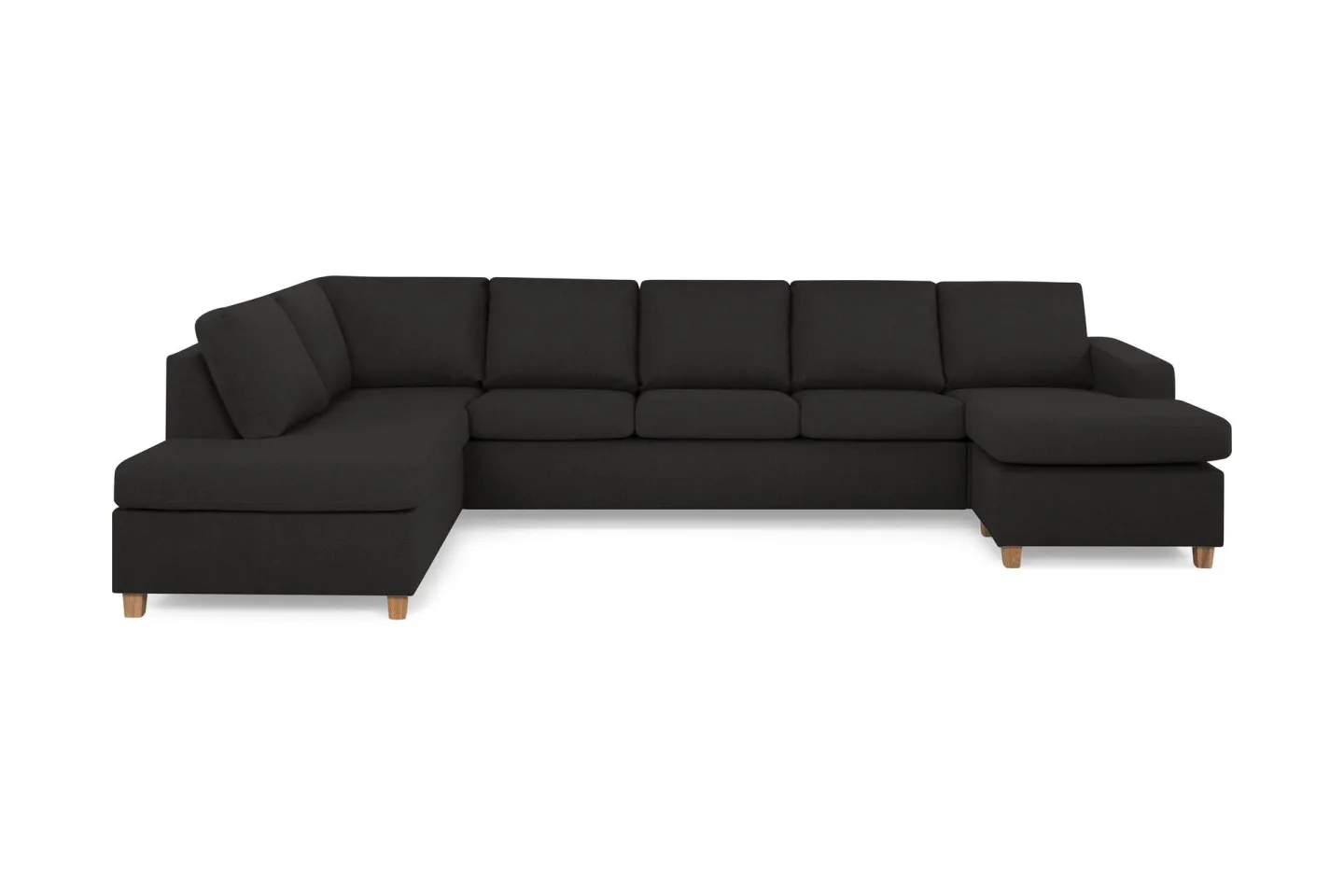 Crazy 5-sits Vänstervänd U-formad X-Large Soffa med Divan och Schäslong i Tyg - Antracit