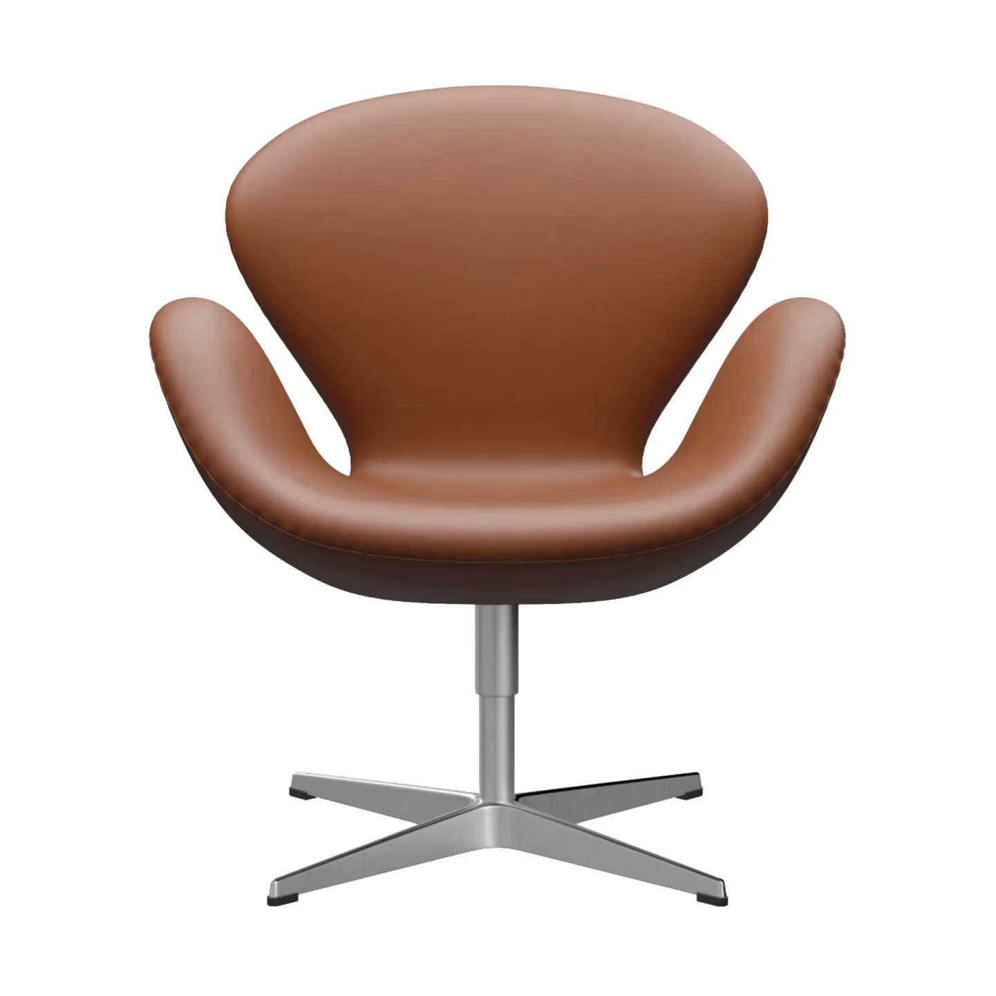 Fritz Hansen Svanen 3320 fåtölj Essential läder walnut-borstad aluminium
