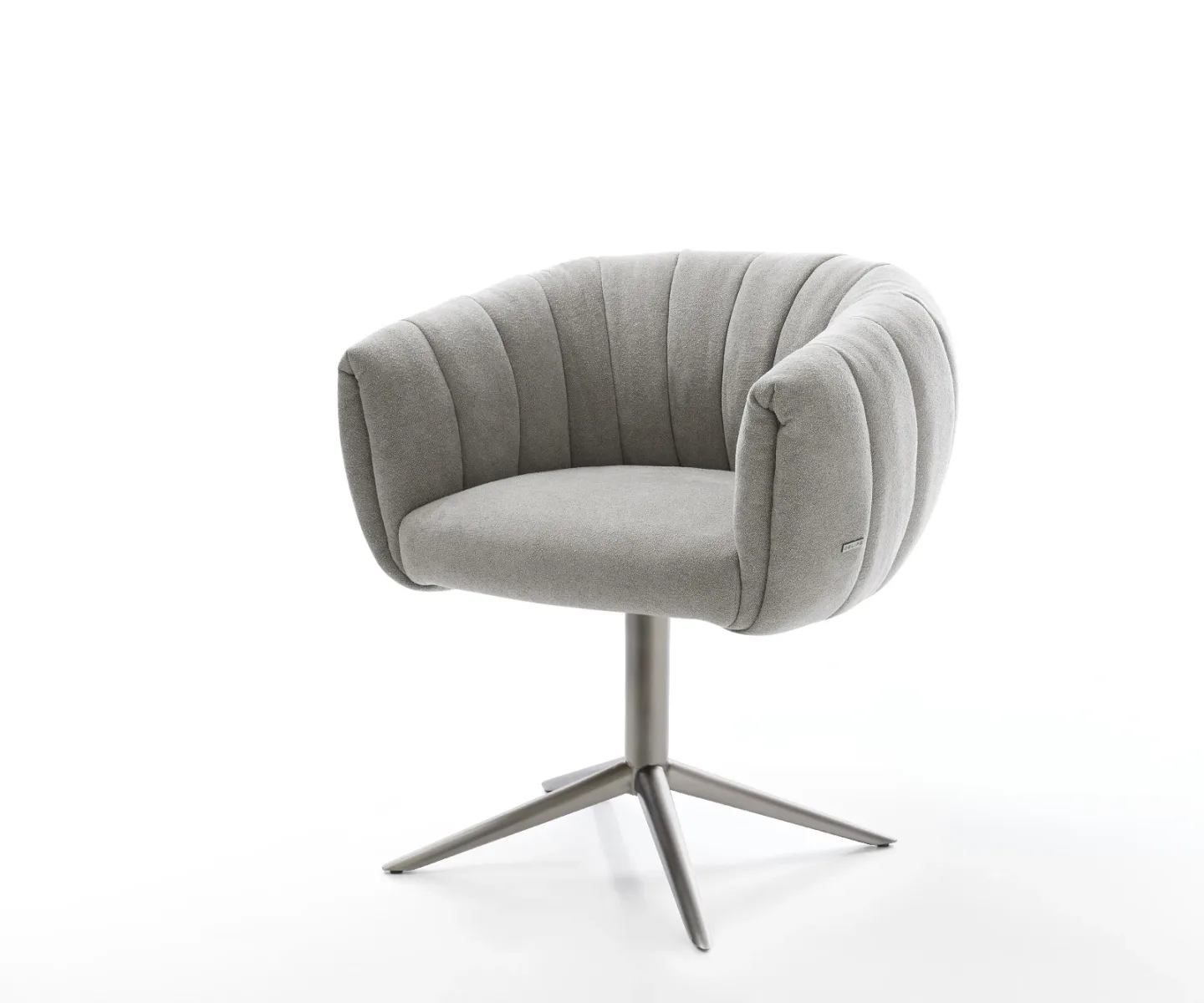 Drehstuhl Jada-Flex Strukturstoff Soft Grau Fußkreuz Graphit 360° drehbar Wippfunktion Taschenfederkern