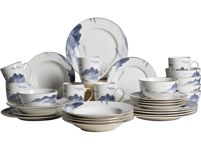 Geschirrset ALPINA Porzellan 30-teilig 6 Personen