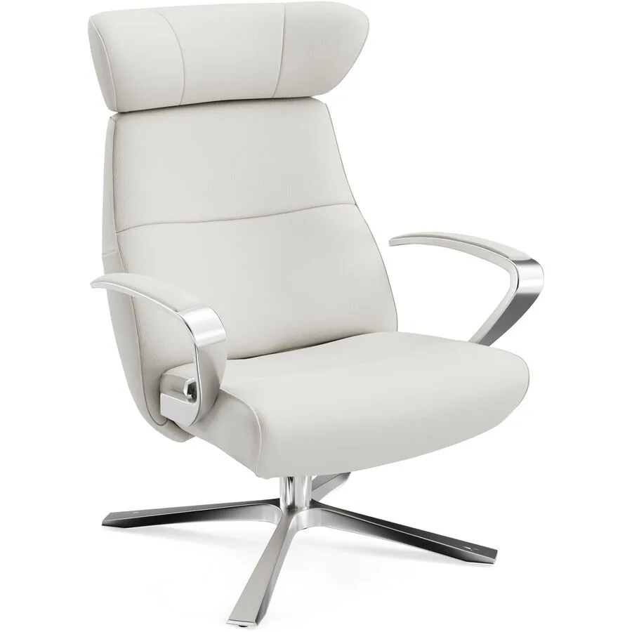 Conform Sessel Enno Schneeweiss, Silber Leder, Aluminium T 163 B 81 H 99 cm - Möbel Konfigurator: Traummöbel individuell zusammenstellen
