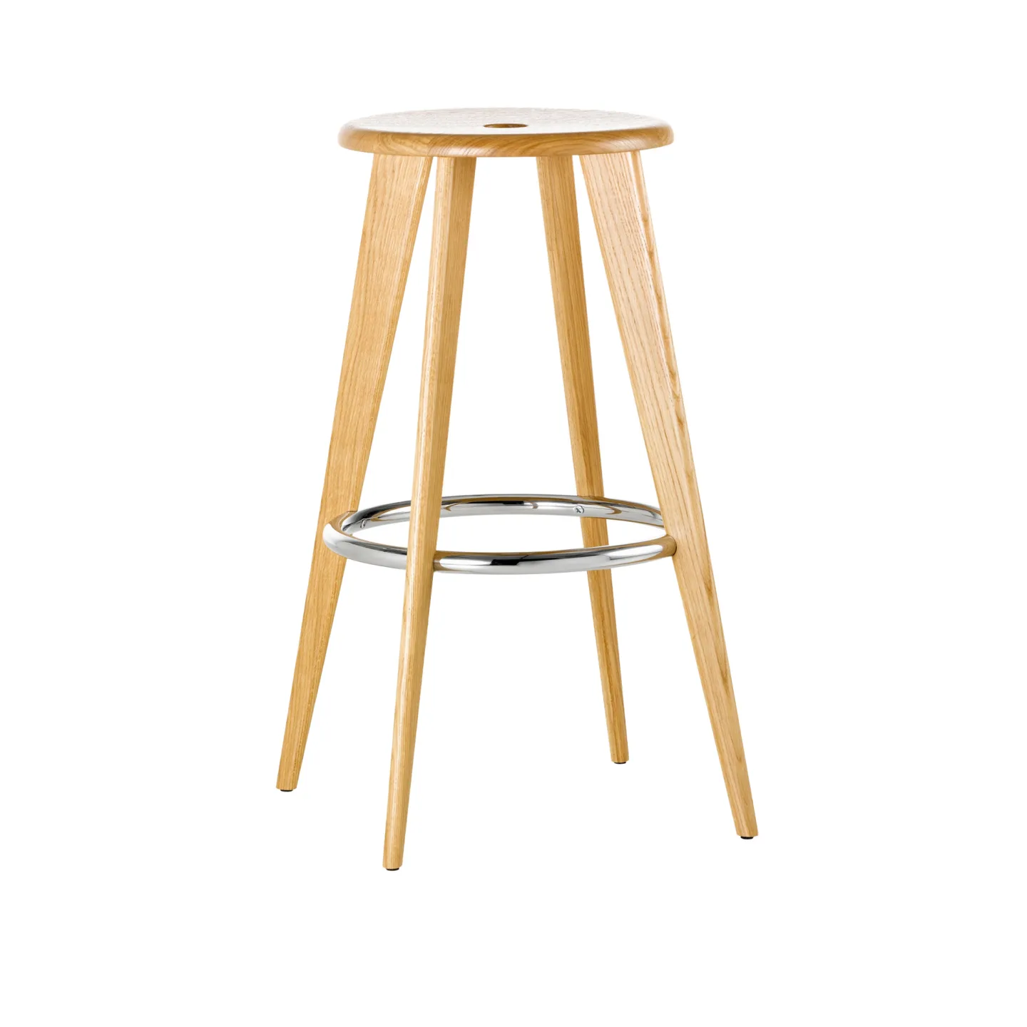Vitra - Tabouret Haut, Rökt ek - Barstolar - Jean Prouvé - Brun - Metall/Trä