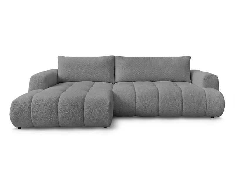 Ecksofa BOBOCHIC FUJI Boucle-Stoff dunkelgrau