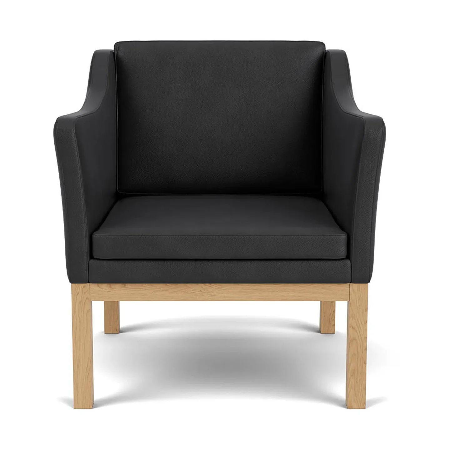 FDB Møbler L46 MK155 easy chair Sessel Lackierte Eiche-Leder schwarz