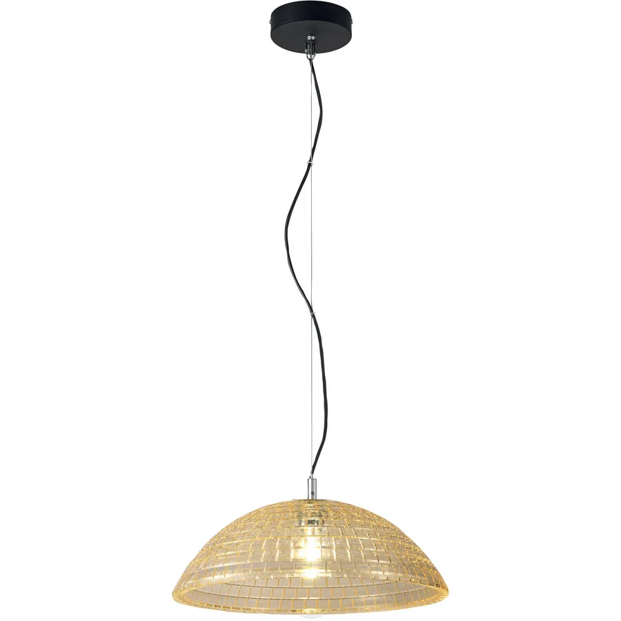 Pendellampe Astona Gelb Glas/Metall 14.5 cm - Farbe: amber - Material: Metall/Glas