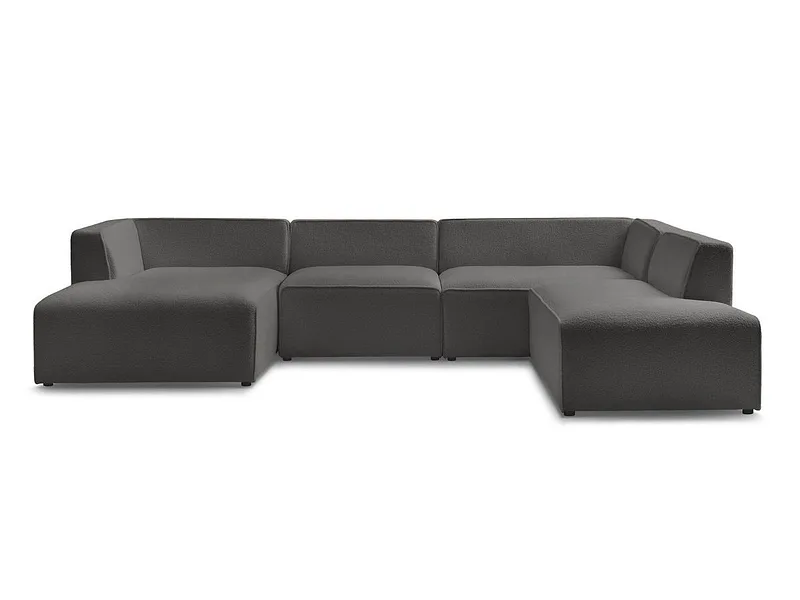 Wohnlandschaft BOBOCHIC MEGEVE Boucle-Stoff dunkelgrau