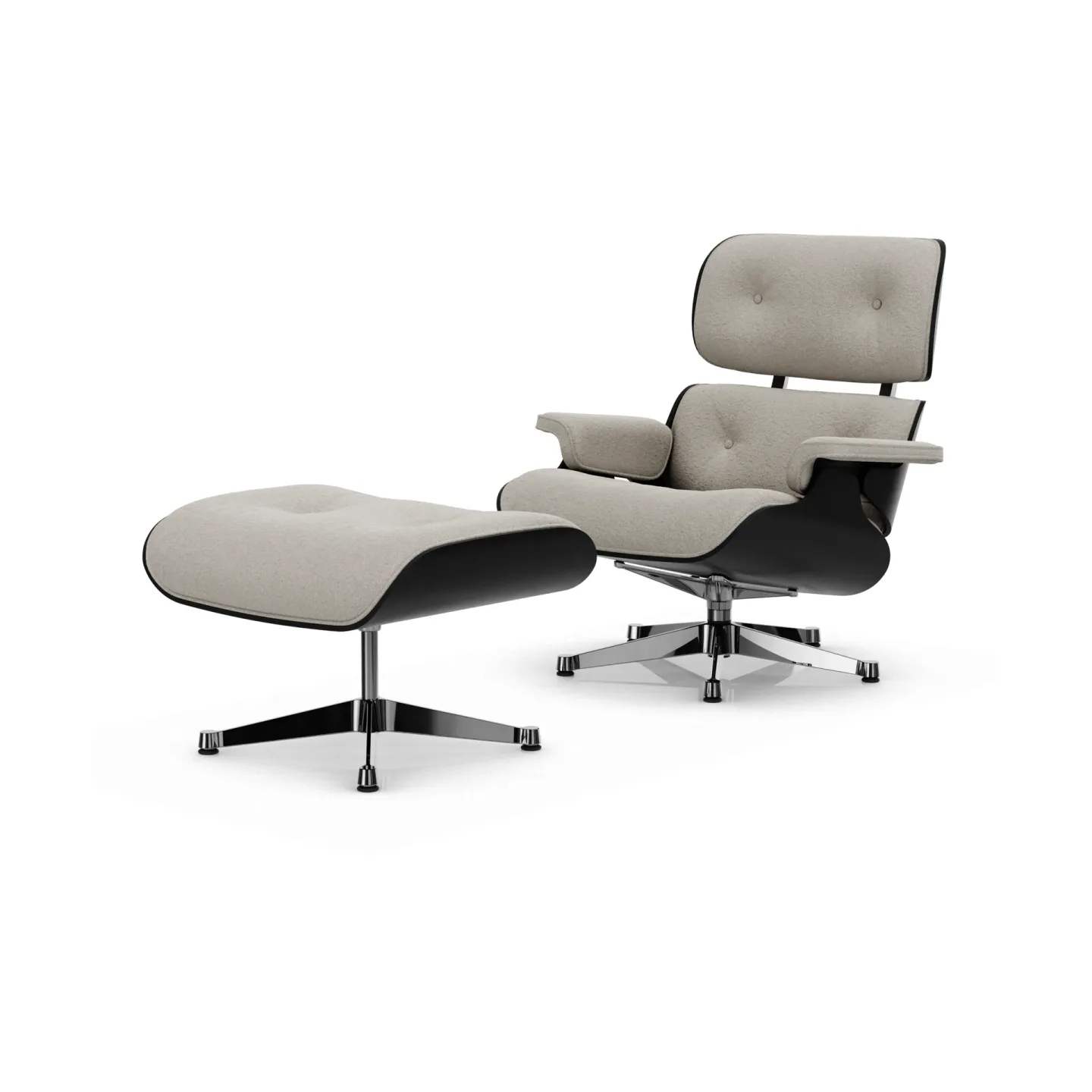 Vitra Eames Lounge Chair & Ottoman new dimensions 01 Ivory-pearl-27 chestnut black-pol. steel