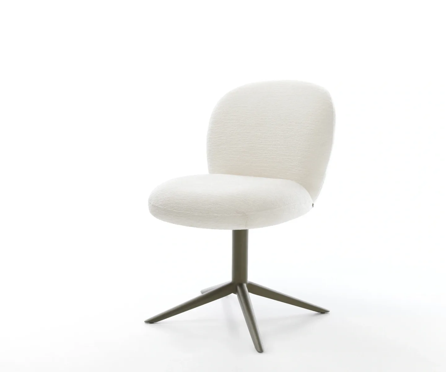 Drehstuhl Nube-Flex Bouclé Soft Beige Fußkreuz Effektfinish Titan 360° drehbar Wippfunktion Taschenfederkern