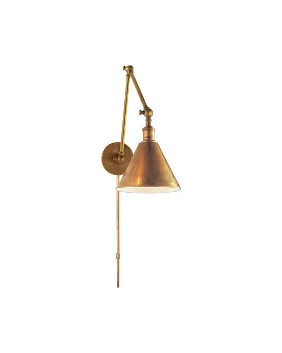 Double Boston Functional Library Light Antique Brass