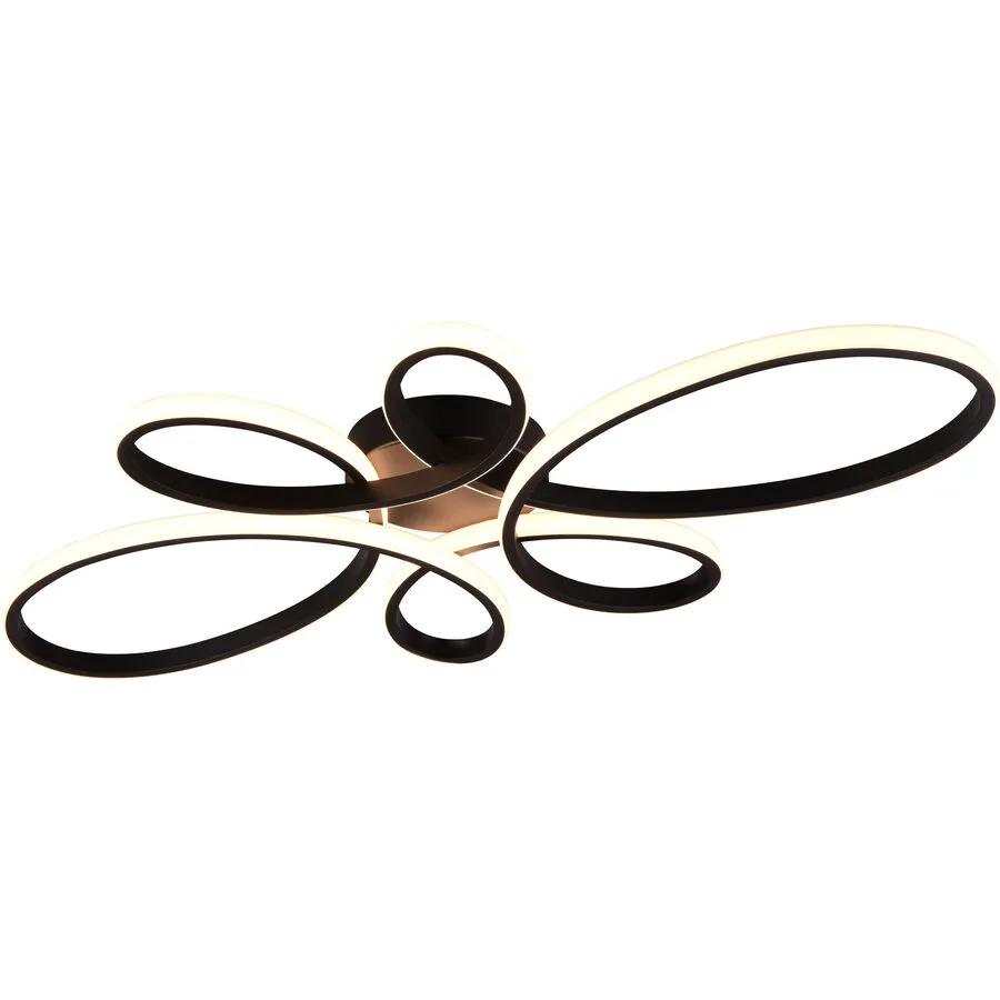 Deckenlampe Yusuf Schwarz Metall 83 cm 7.5 cm - Farbe: Schwarz matt - LED - LED Energiesparlampen