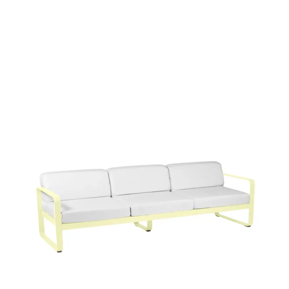 Fermob Bellevie soffa 3-sits Frosted lemon (gul), off-white dyna