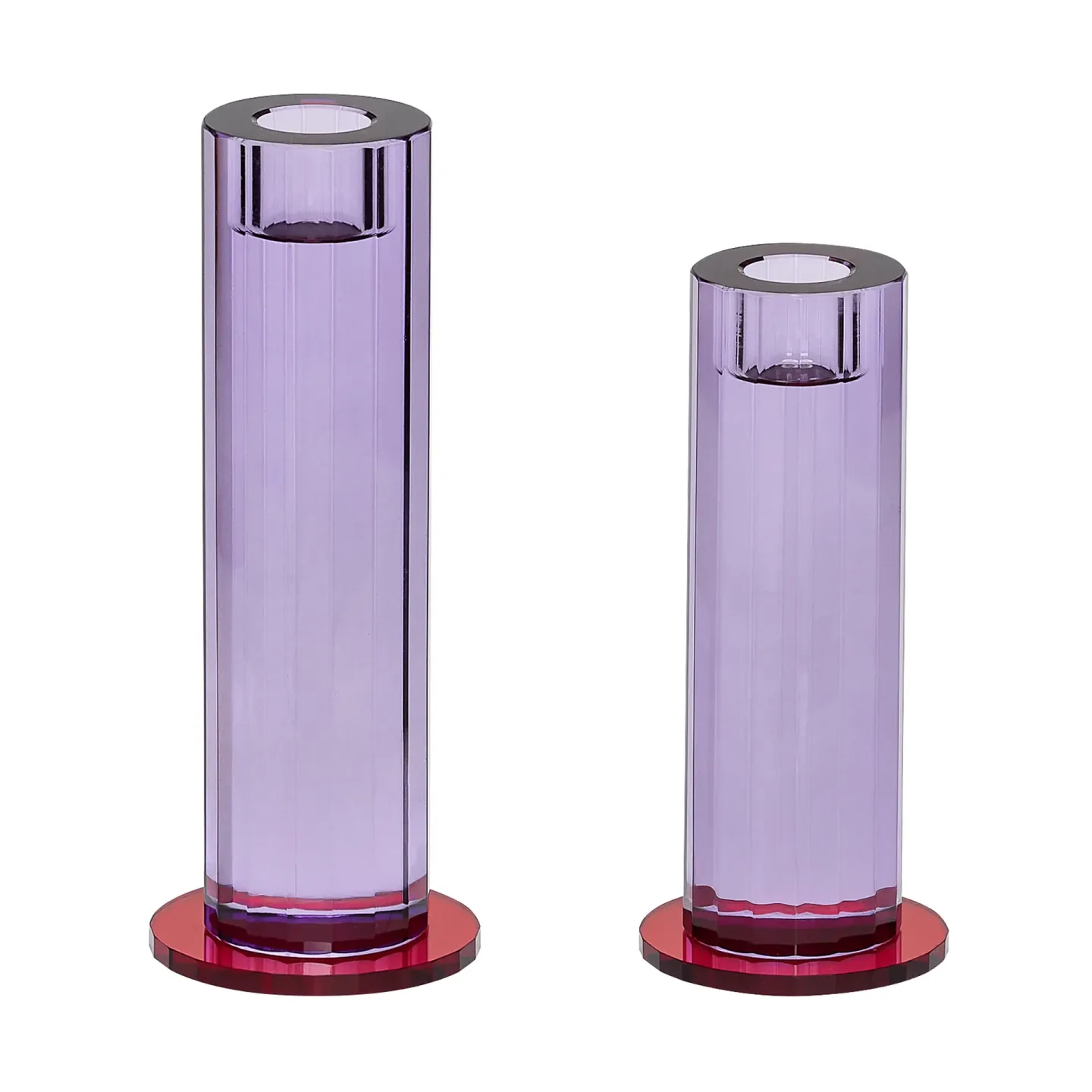 Hübsch Cut Kerzenhalter 2-teilig Purple