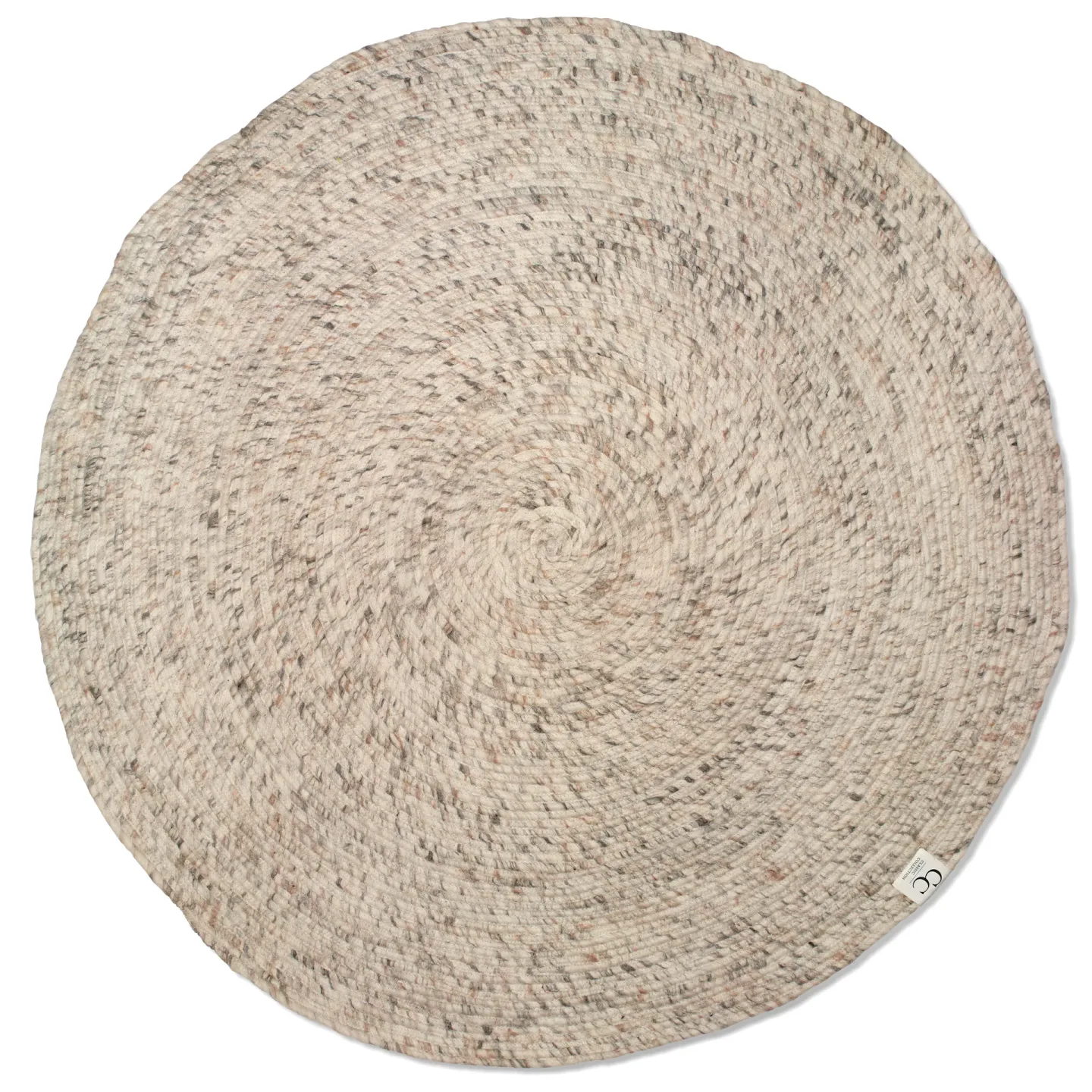 Merino matta rund natural beige