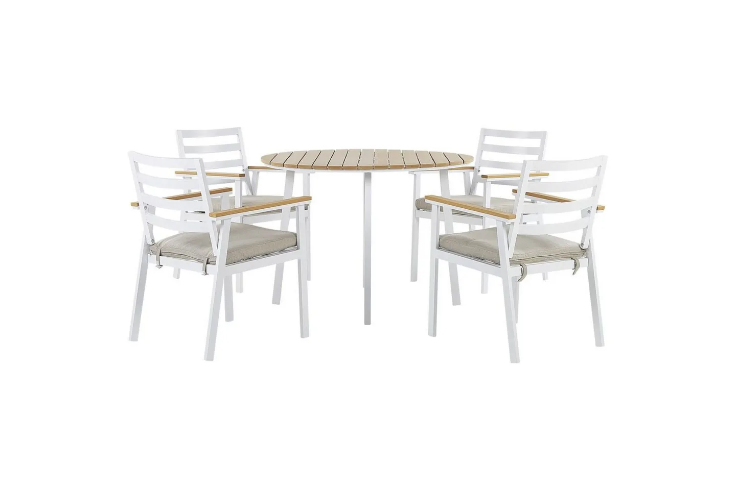 Matsalsset Cavoli Vit/ljust trä/beige - Vit/ljust trä/beige