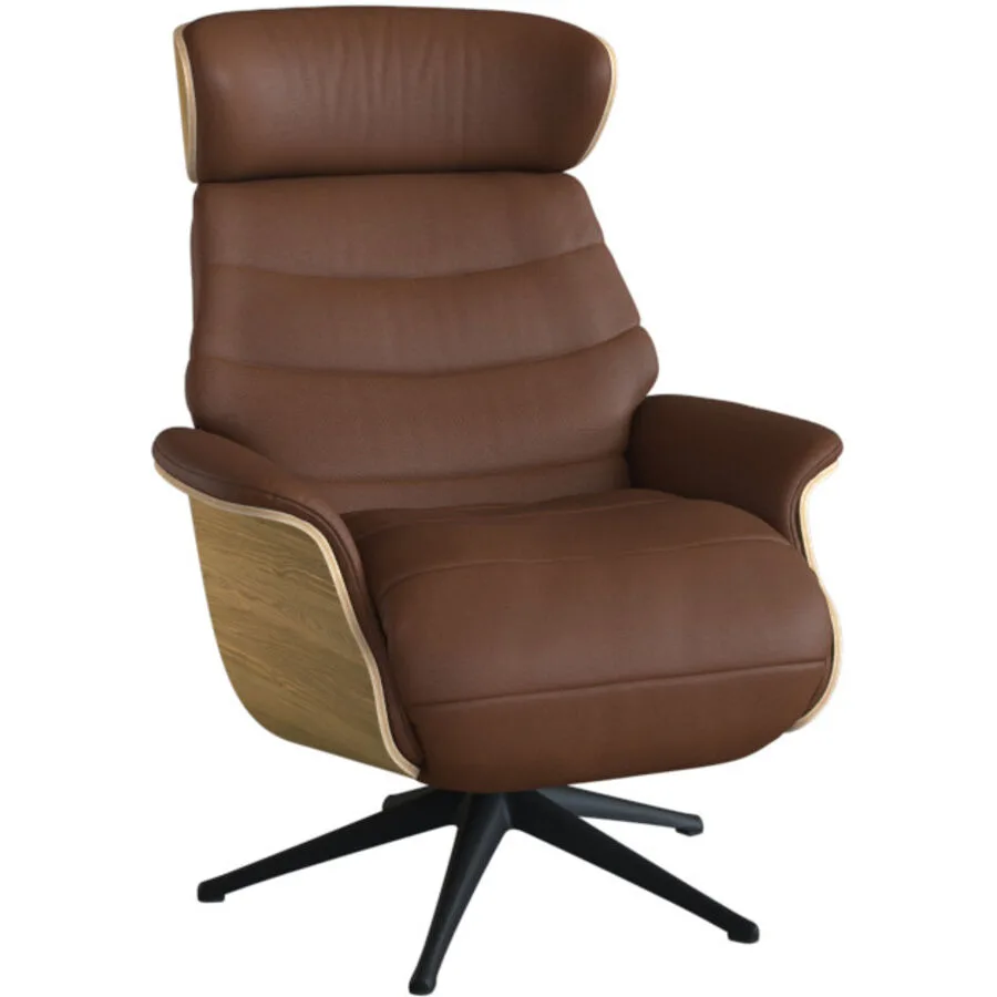 Relaxsessel Cam kastanie Leder T 88 B 83 H 113 cm