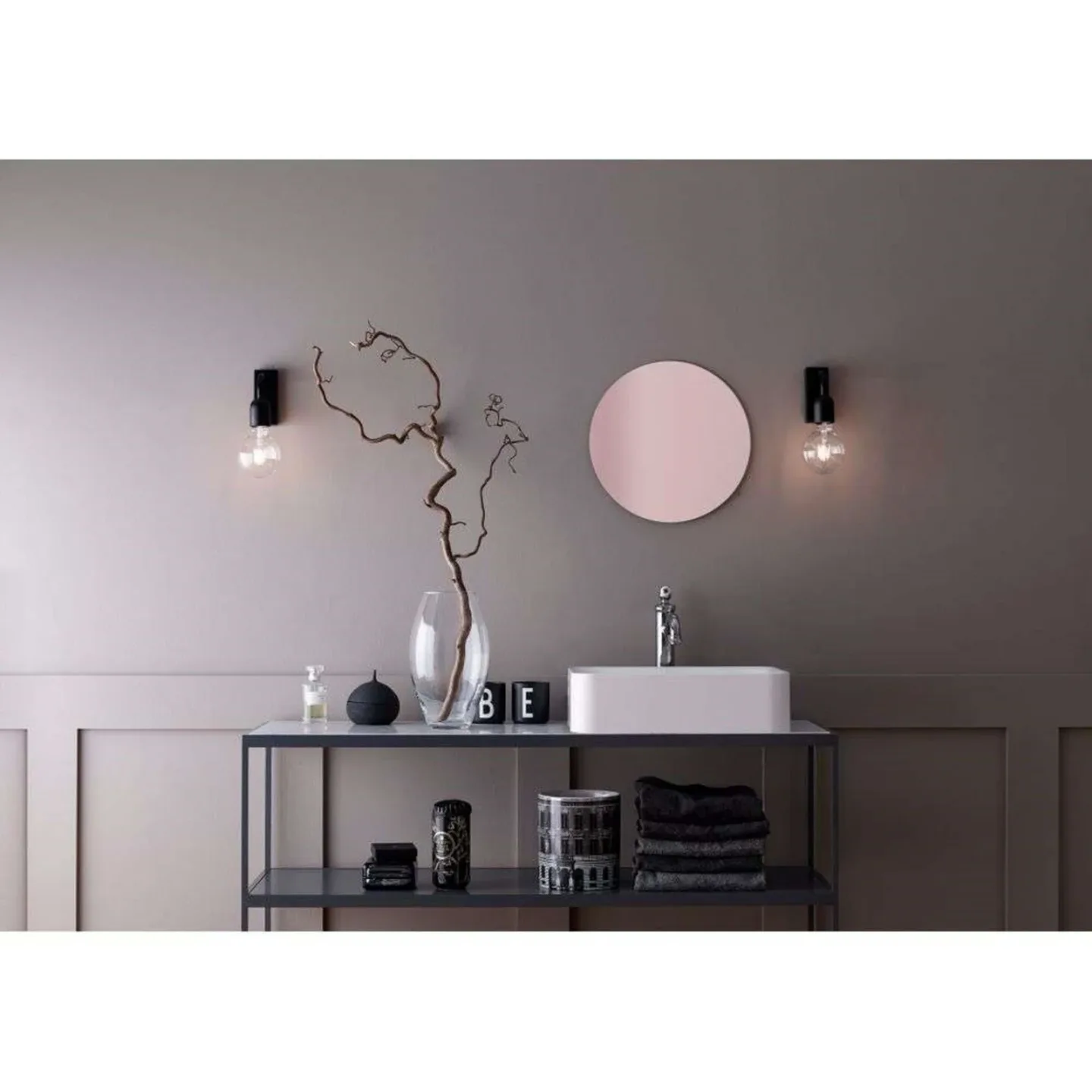 Regal 1 Wandleuchte Matt Black - Belid - Wohnzimmer - Metall