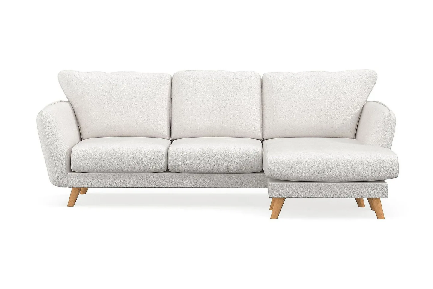 Trend Lyx 3-sits Divansoffa Höger - Vit|Bouclé
