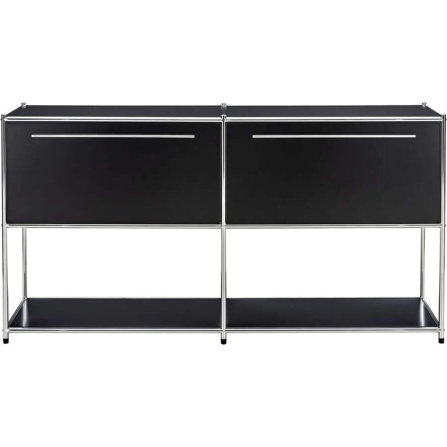 Sideboard Cubo Schwarz, Silber Metall B 152 H 80 cm - Möbel Konfigurator: Traummöbel individuell zusammenstellen