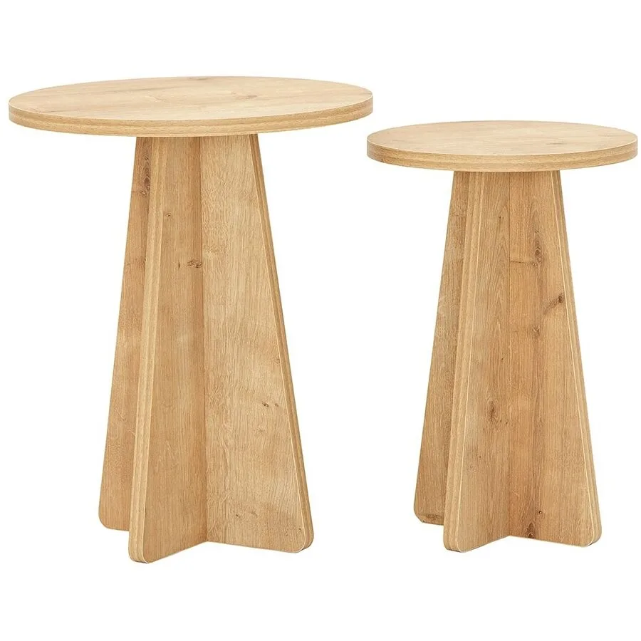 Beistelltisch 2er-Set Yasam eiche Melamin B 40 H 50 cm