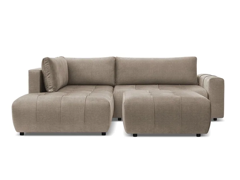 Ecksofa mit Hocker BOBOCHIC ARSENE Samt taupe