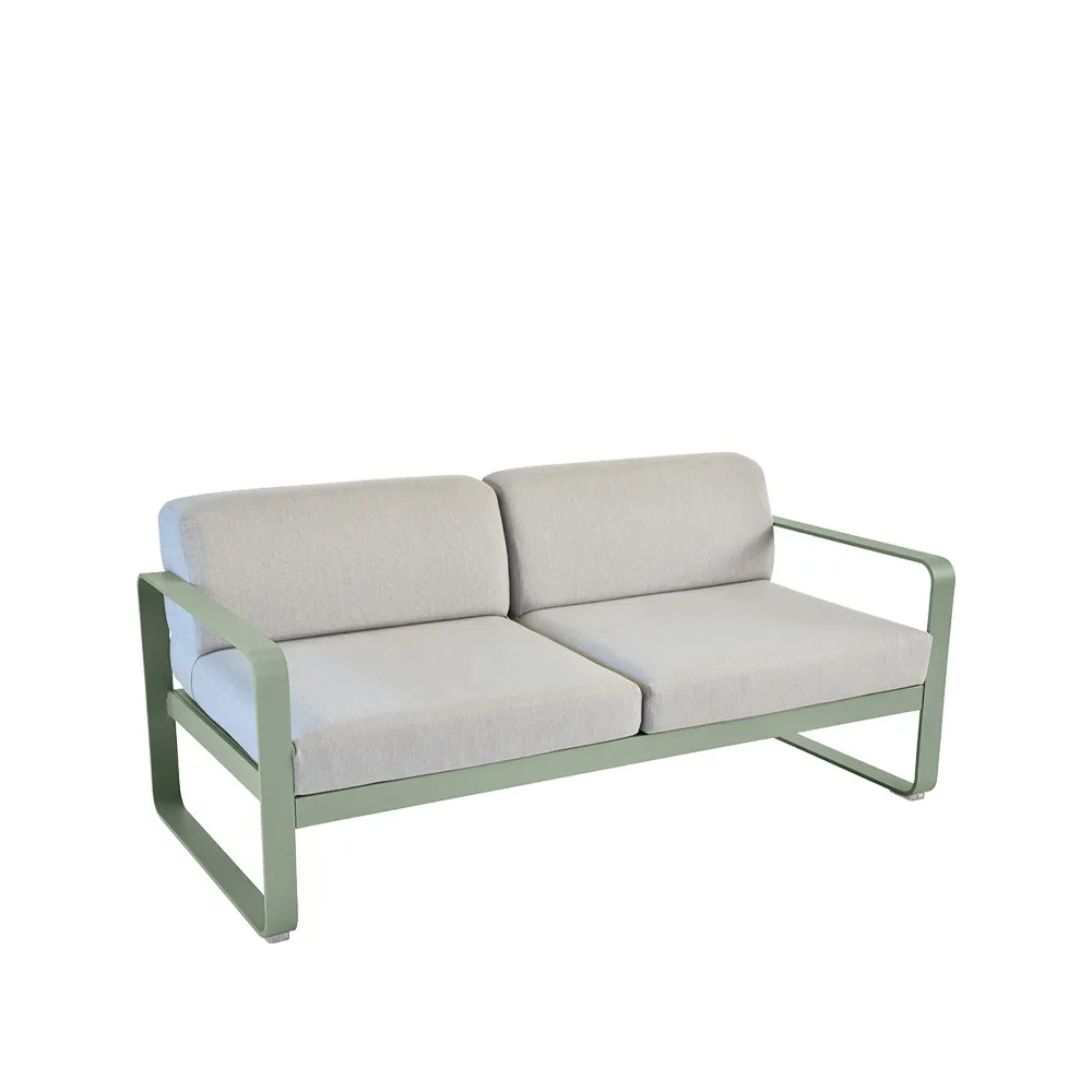 Fermob Bellevie 2-sits soffa Cactus (grön), flannel grey dyna