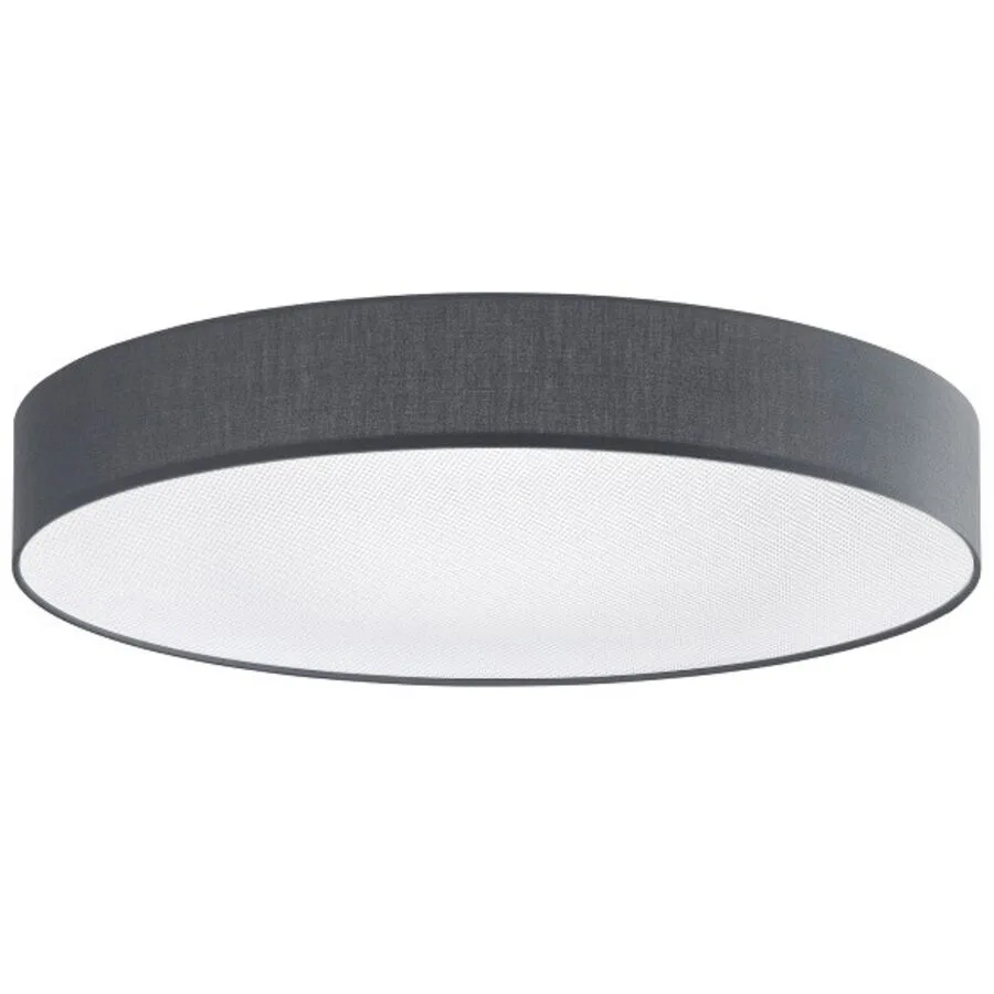 Deckenlampe Noad Grau Metall/Stoff 60 cm 10 cm - Farbe: anthrazit - LED - Lichtfarbe: Neutralweiss - Material: Metall/ Stoff - Deckenlampe- LED