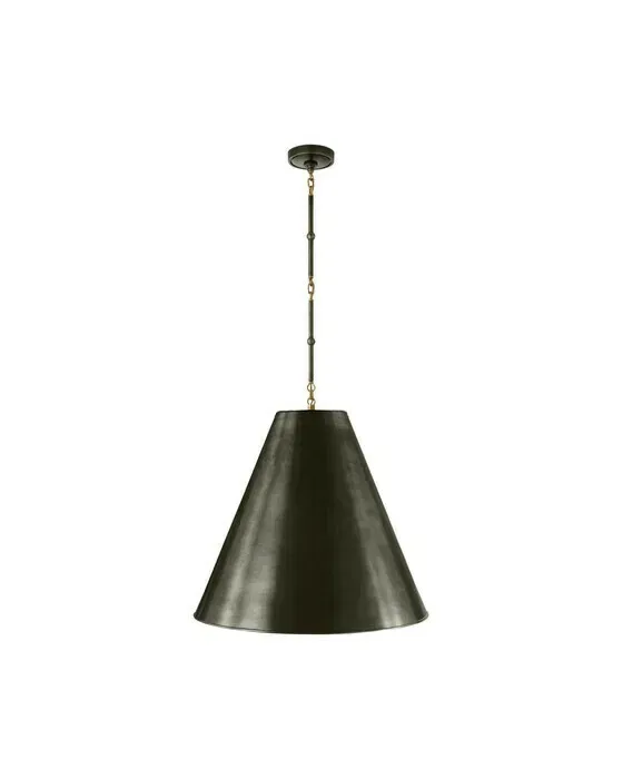 Goodman Large Hanging Lamp Bronze and Antique Brass/Bronze Shade L