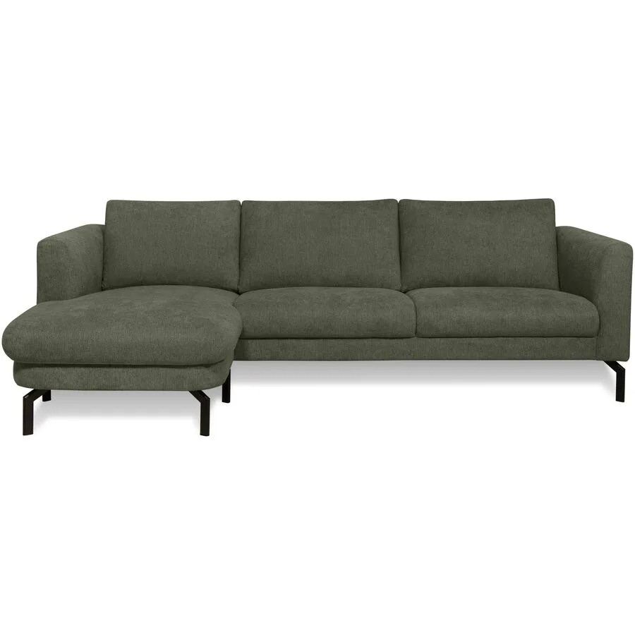 Ecksofa Gomero Links Stoff dunkelgrün B 254 T 150 cm
