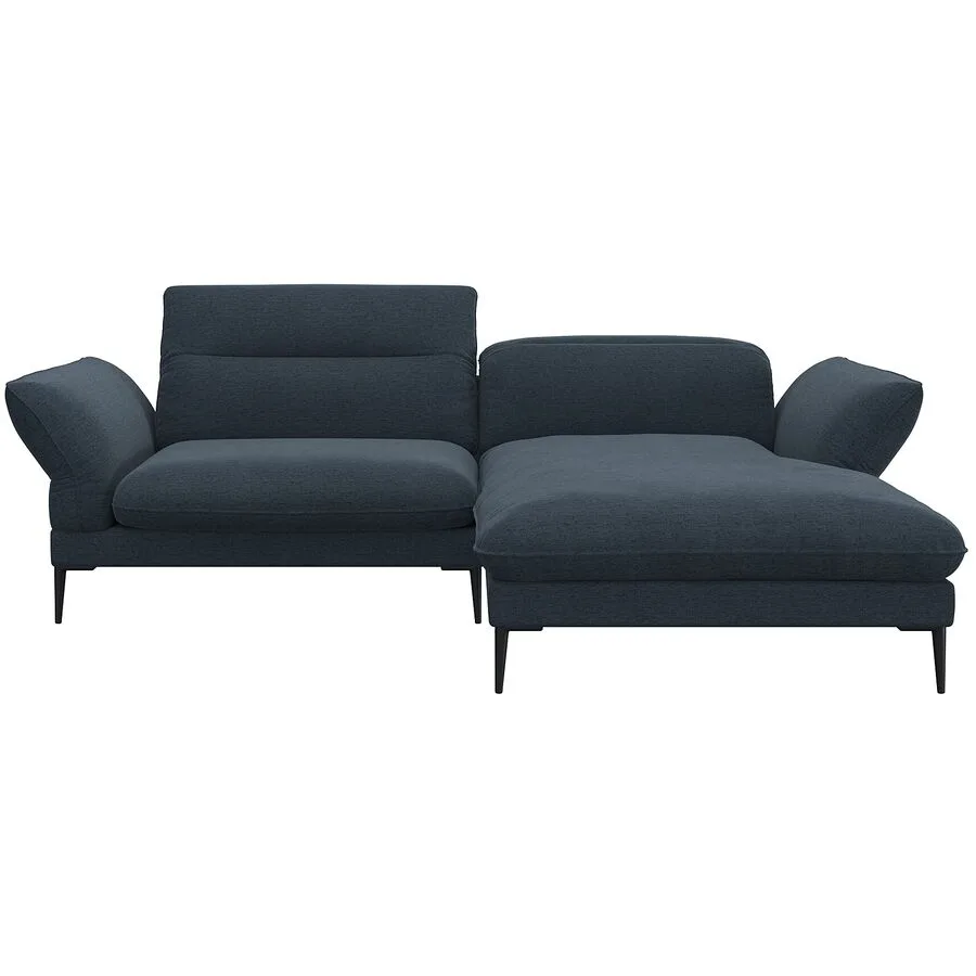 Ecksofa Tiara Rechts Stoff graublau B 241 T 88 cm