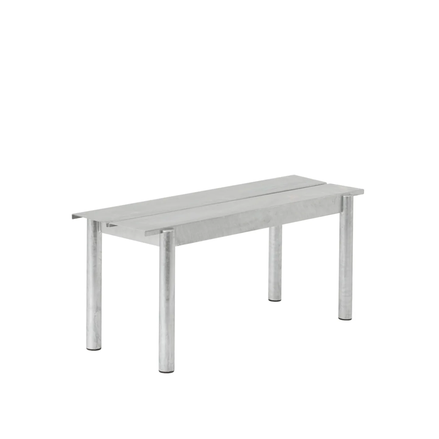 Muuto - Linear steel bench 110x34cm warm galvanized steel - Trädgårdsbänkar - Thomas Bentzen - Silver - Metall